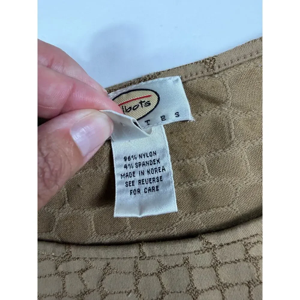Talbots Petites Textured Crocodile Print Knit Top Size Medium